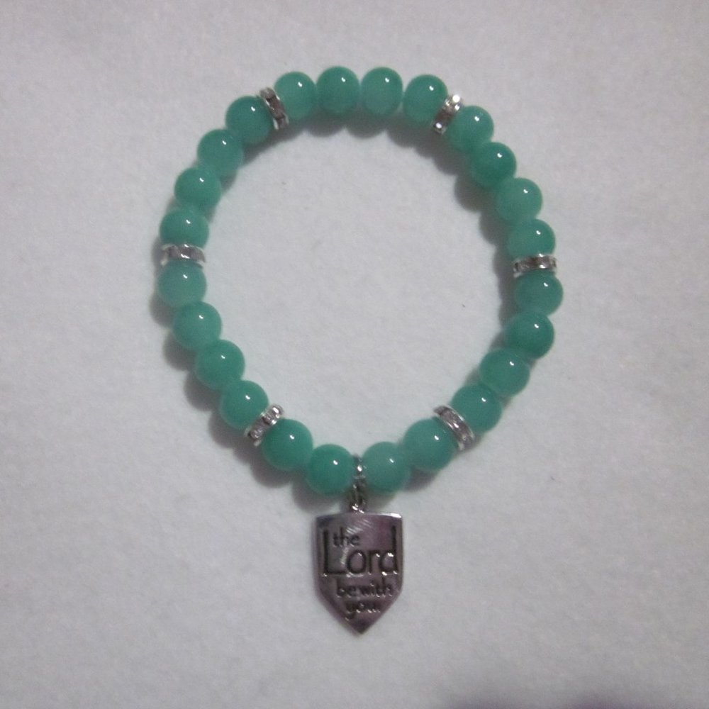 Green Religious Charm Bracelet.